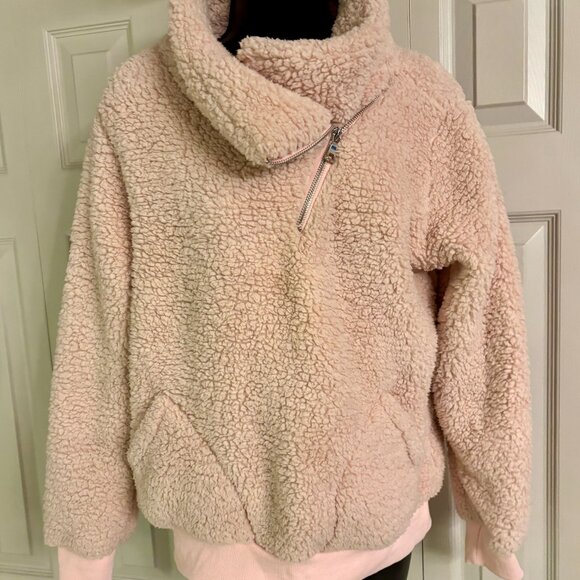 Kirundo Sherpa Fleece Quarter Zip Pullover - Cozy Blush Pink - Size M - Picture 3 of 10